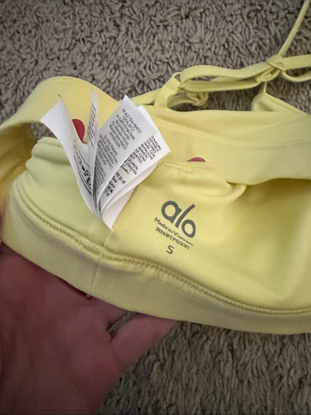 ALO Yoga Yellow sunshine sports bra small